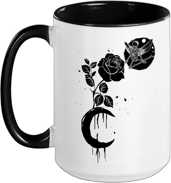 Occult Moonrose Witchcraft Witch Skeleton Gothic Occult Ceramic Mug