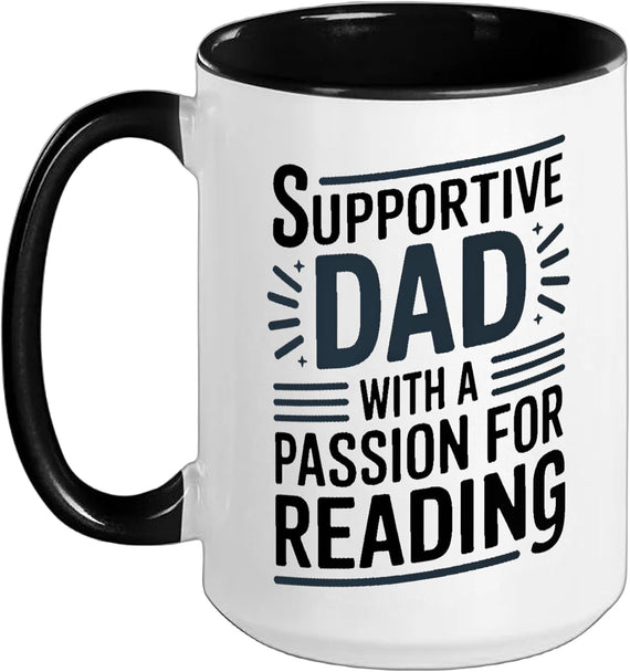 Supportive Dad With A Passion For Reading Christmas Ceramic Mug