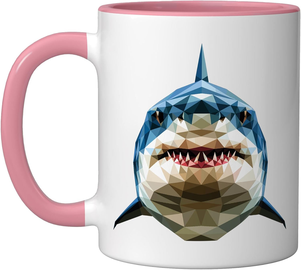 Geometric Low Poly Shark Head Art Ceramic Mug