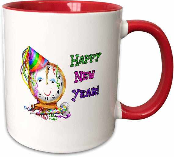 Happy New Year Red Ceramic Mug