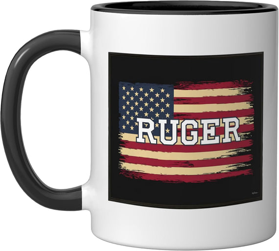 Ruger Family American Flag Christmas Ceramic Mug