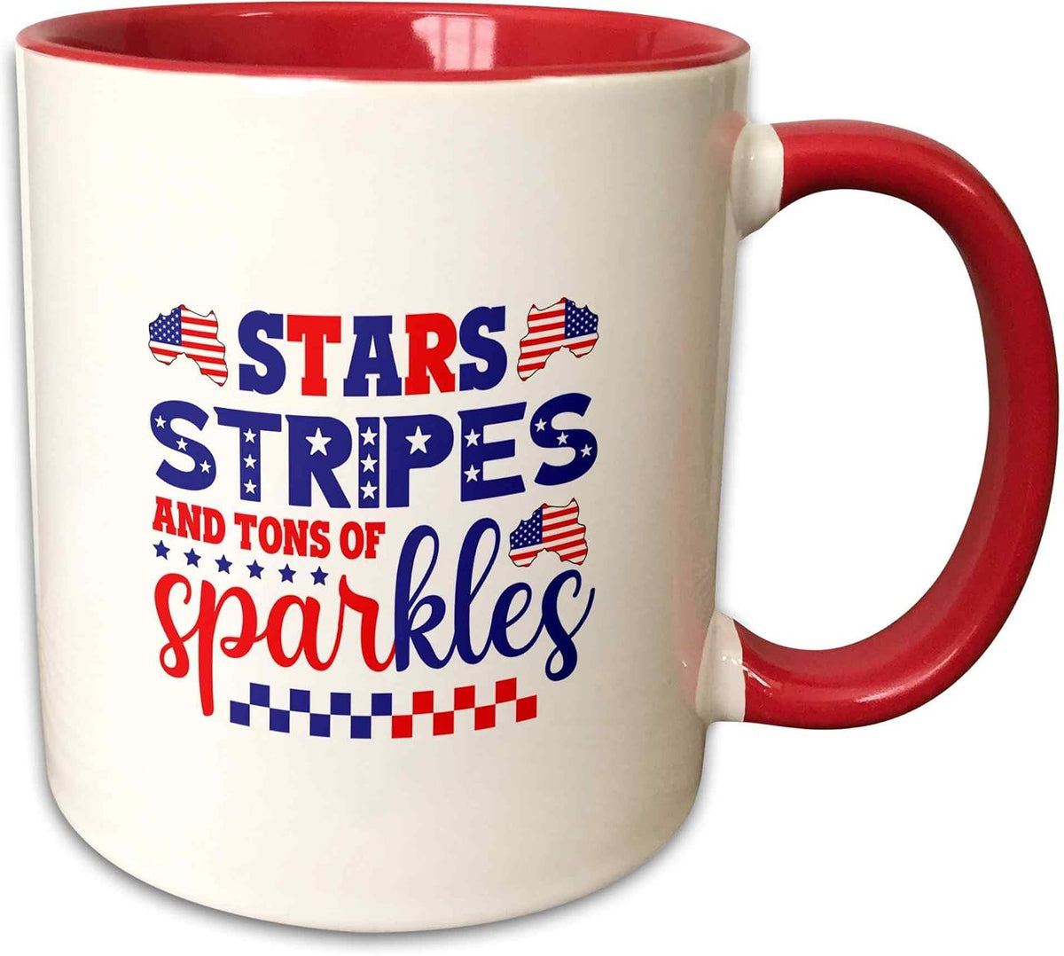 Stars, Stripes & Tons Of Sparkles. 4th Of July Ceramic Mug