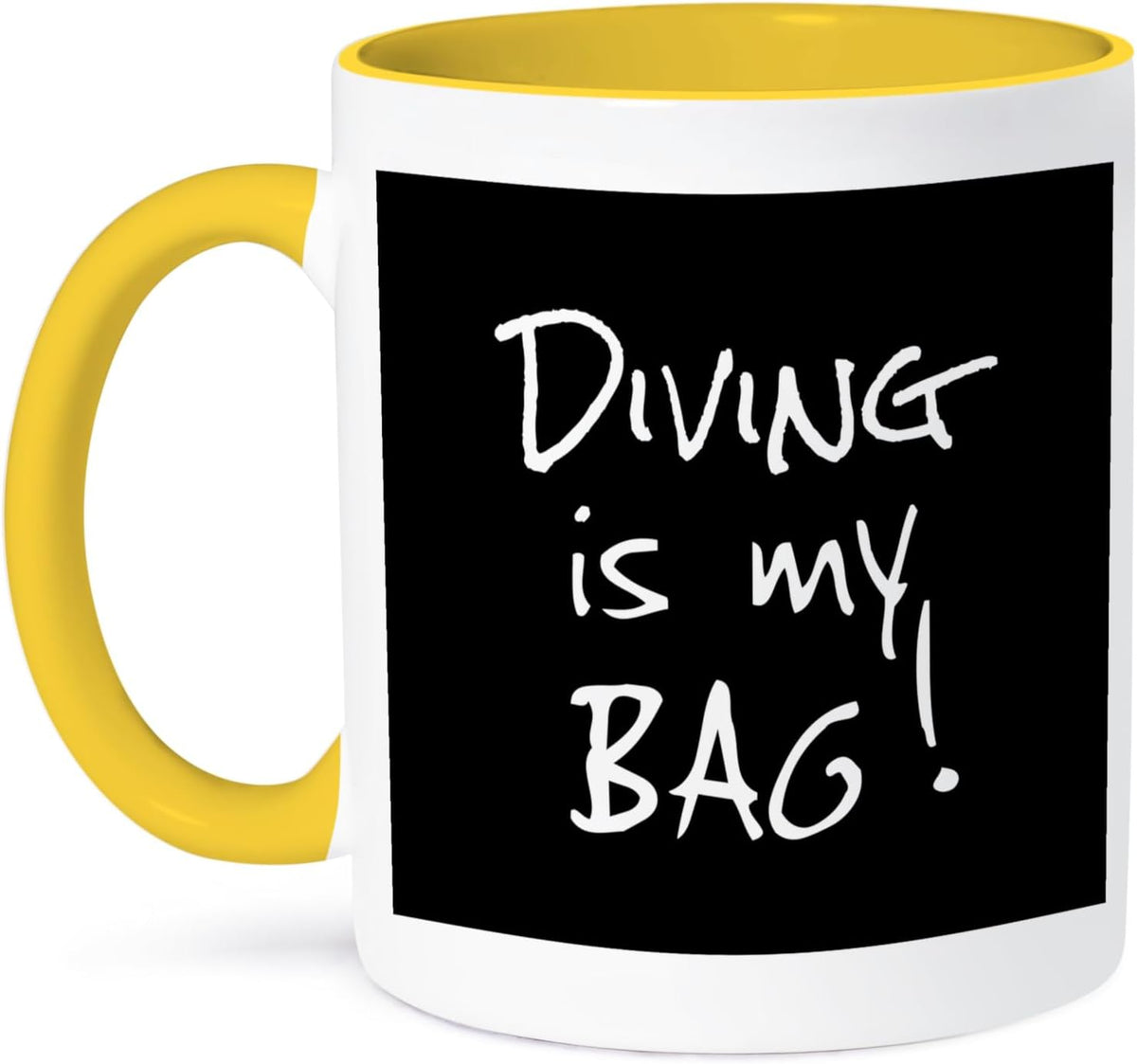 Diving Is My Bag. Love To Dive - B&W Text Ceramic Mug