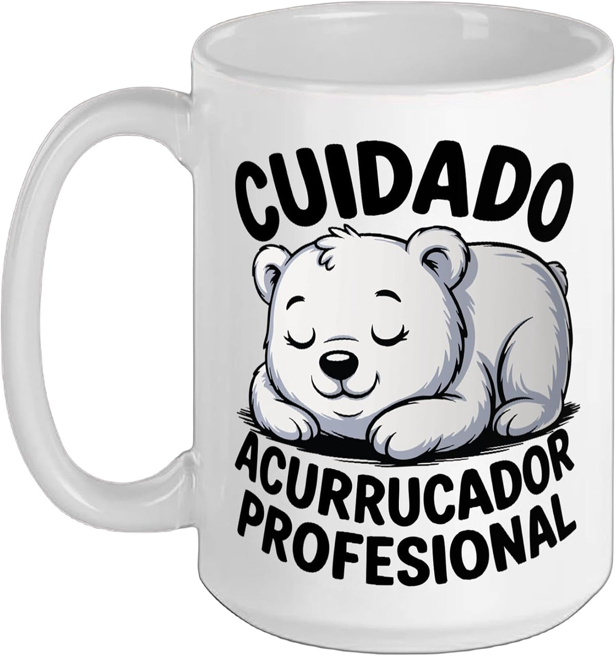 Cuidado Acurrucador Profesional Sleeping Polar Bear Ceramic Mug