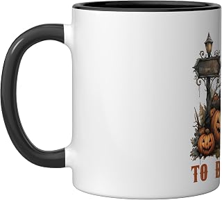 Smiling Pumpkins Cemetery Halloween Ceramic Mug