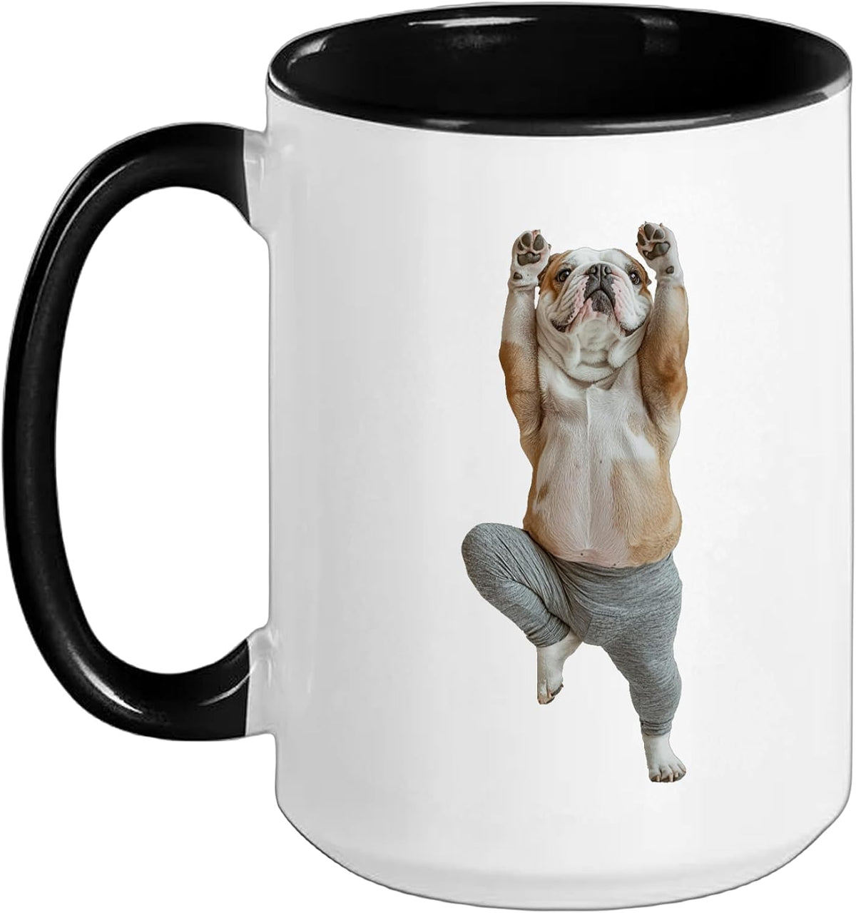 English Bulldog Yoga Ceramic Mug