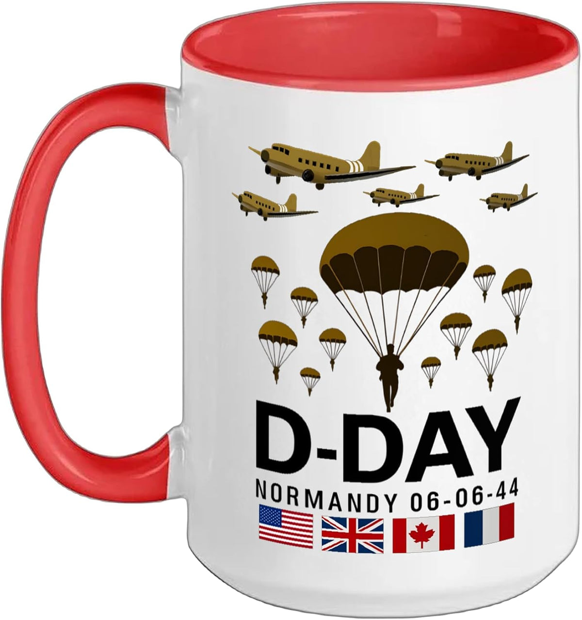 D-Day Normandy 06-06-44 Paratroopers Veteran Ceramic Mug