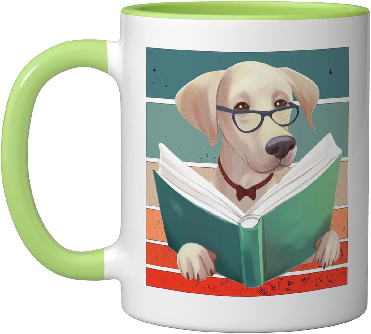 Adorable Labrador Retriever Glasses Book Pet Book Lovers Ceramic Mug