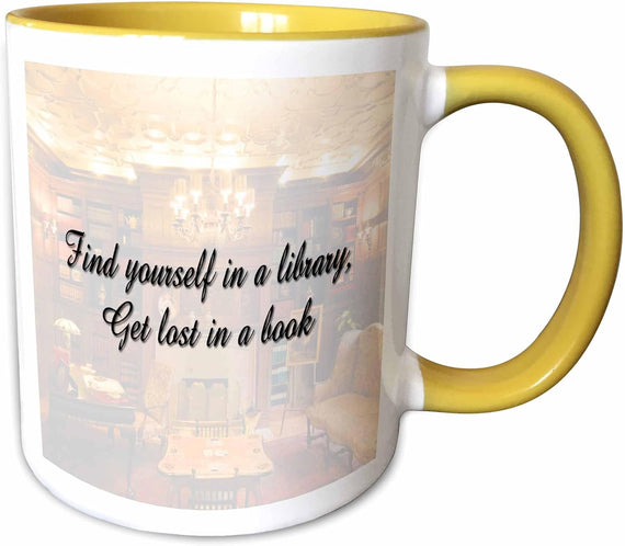 Find Yourself in a Library Get Lost Book Expression Ceramic Mug