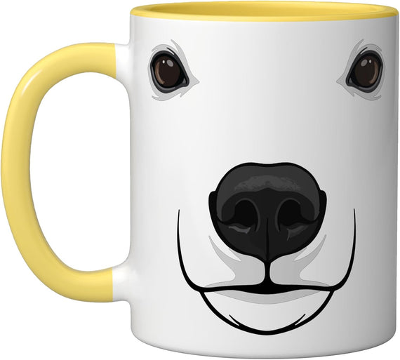 Polar Bear Face Minimalist Big Nose Animal Design Ceramic Mug