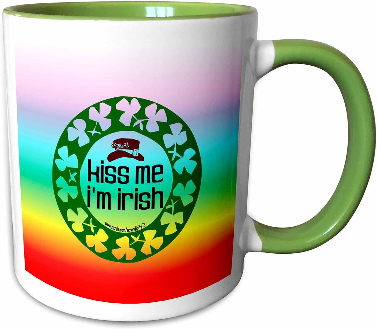 Kiss Me Im Irish On Rainbow Ceramic Mug