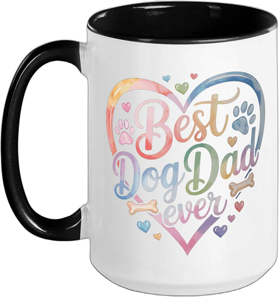 Best Dog Dad Ever Heart Christmas Ceramic Mug