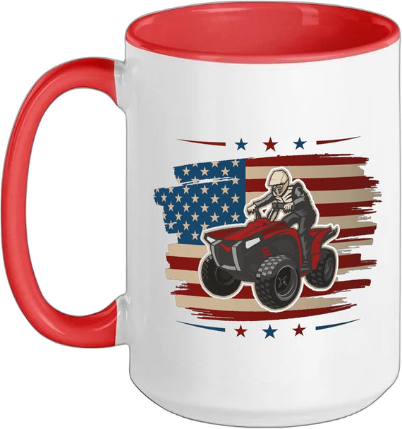 American Quad Driver Quad Bike 4 Wheeler Atv Ceramic Mug