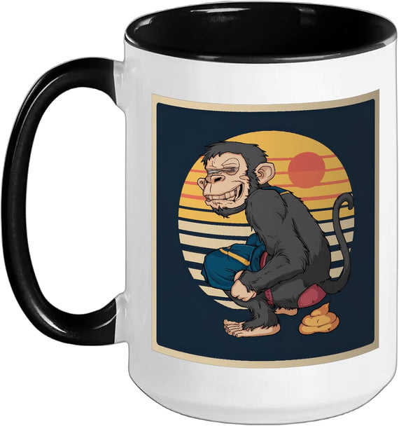 Monkey Vintage Retro Sunset Ceramic Mug