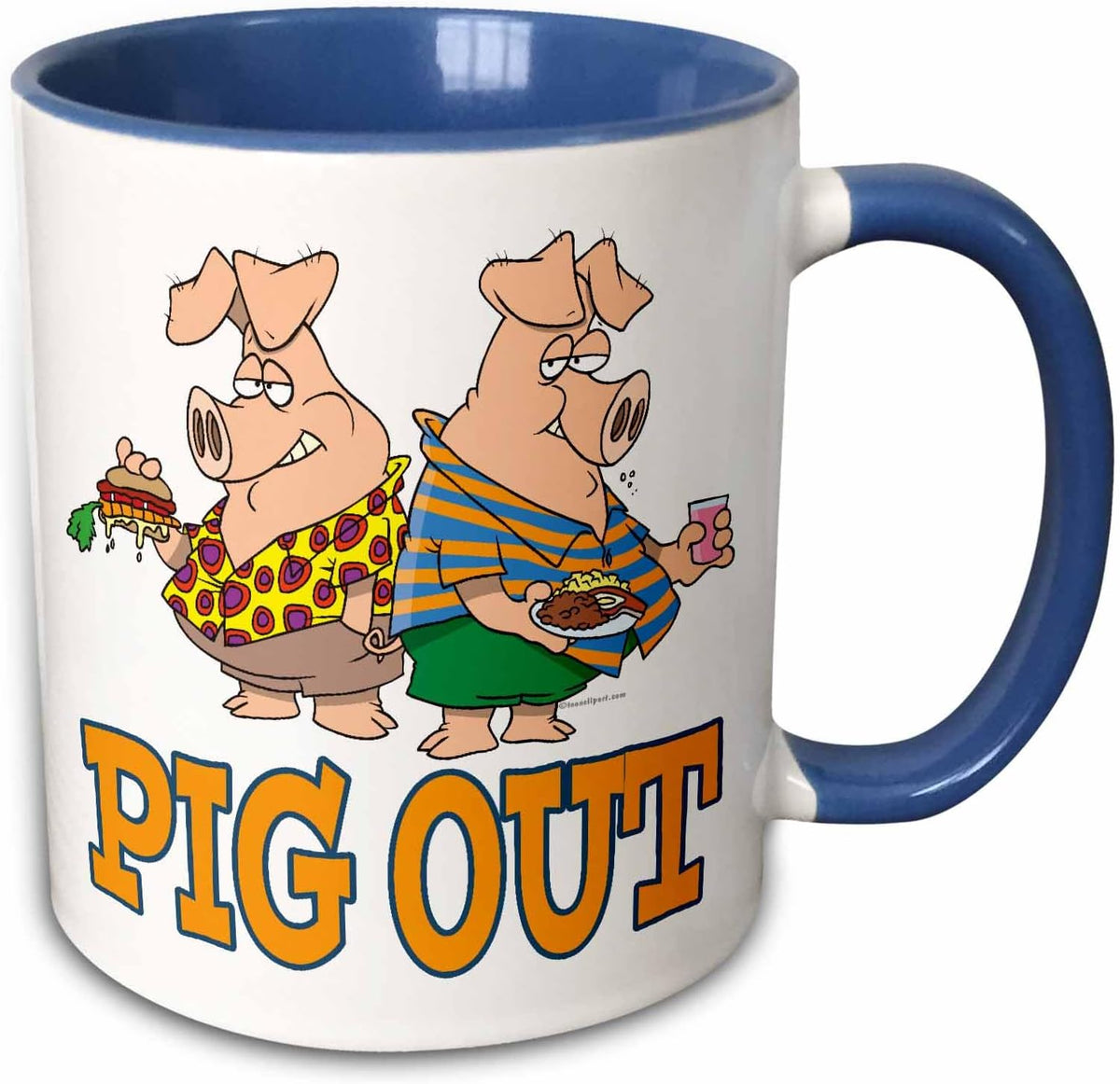 Pig Out Pig Cartoon Ceramic Mug