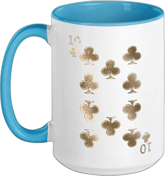 10 (Ten) Of Clubs Poker Card Playing Card Blackjack Card Ceramic Mug