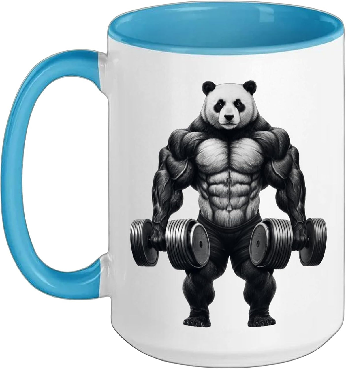 Panda Bear Powerlifting Weightlifting Gym Workout Ceramic Mug
