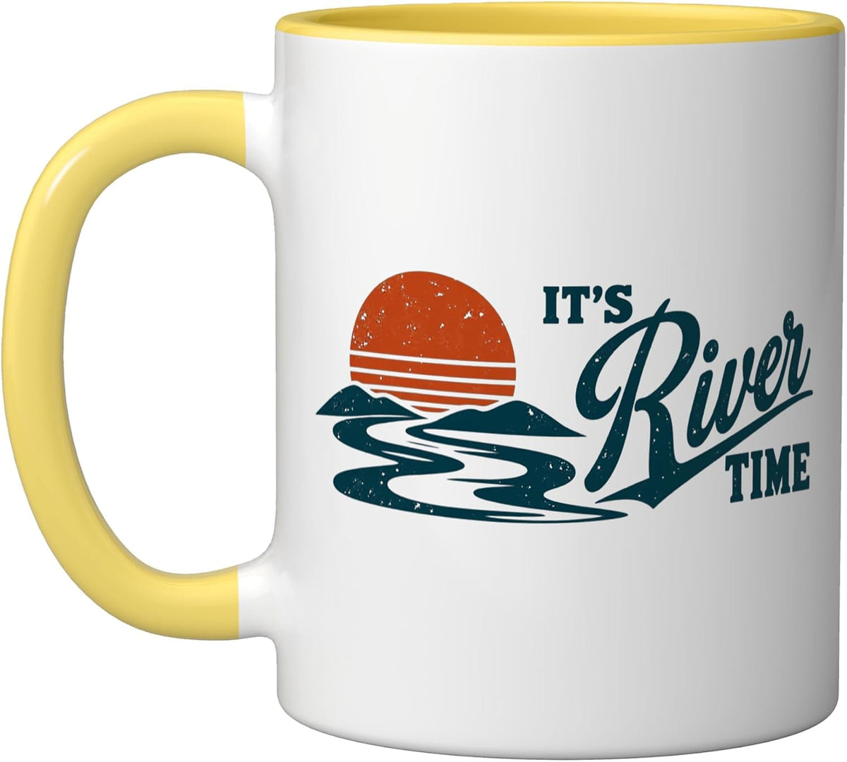 It's River Time Retro Sunset River Life Ceramic Mug