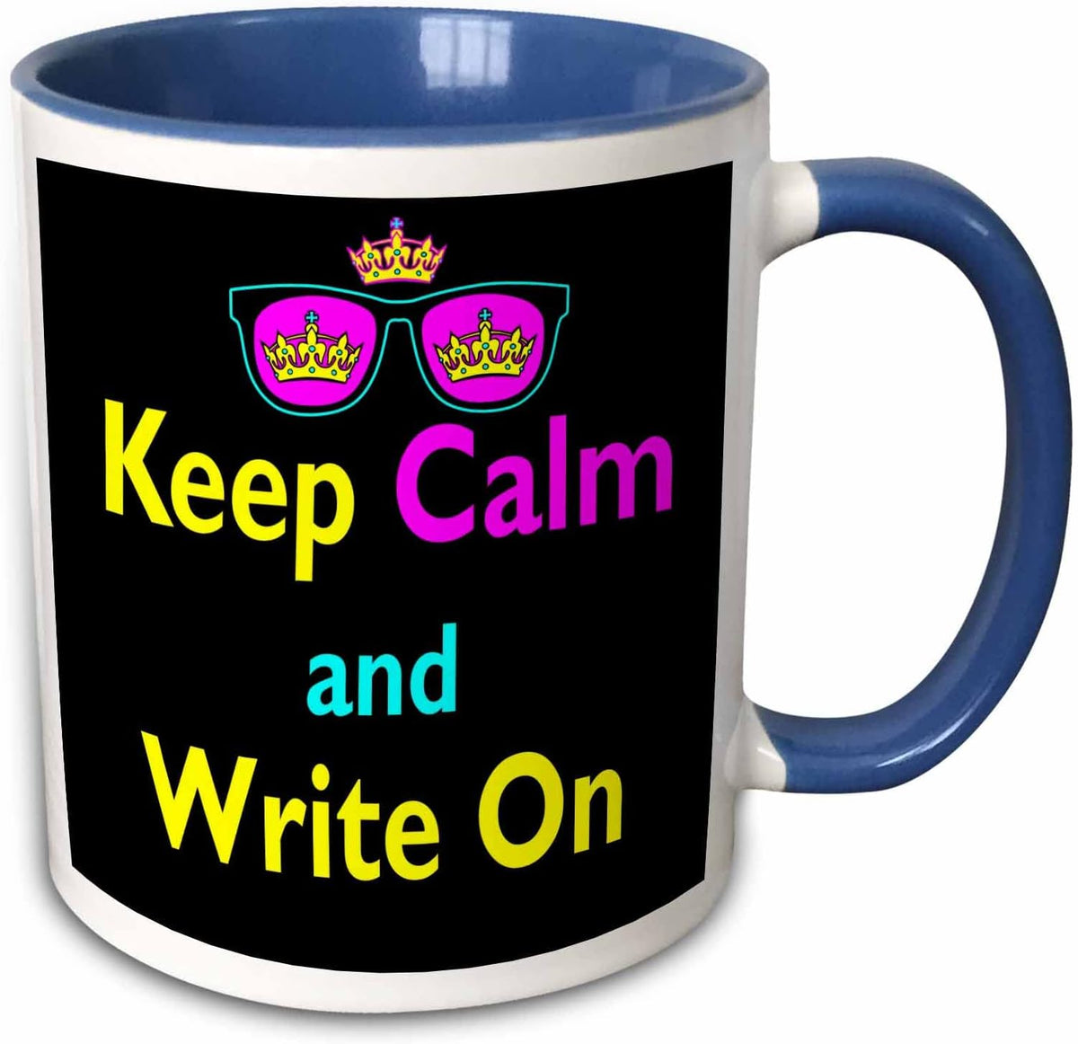 Cmyk Keep Calm Parody Crown Sunglasses Ceramic Mug