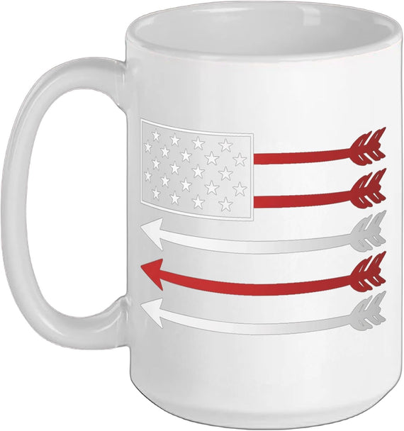 Patriotic Flag Arrows Archery Hunting Ceramic Mug