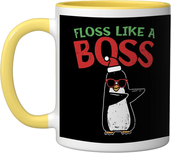 Floss Like A Boss Christmas Penguin Bird Boy Girl Ceramic Mug