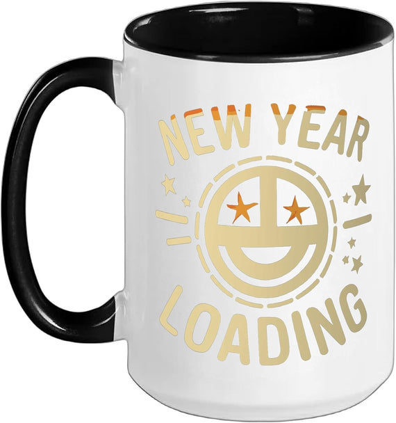 New Year Loading Star Smiley Ceramic Mug