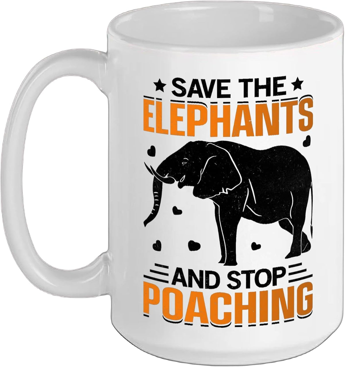 Save The Elephants Animal Safari Elephant Lover Ceramic Mug