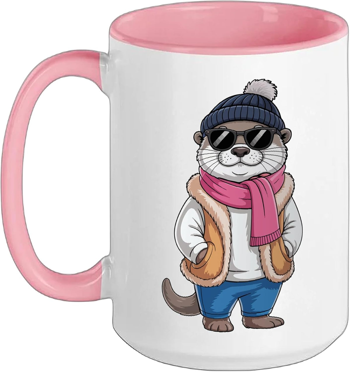 Cute Winter Otter In Scarf And Beanie Ceramic Mug