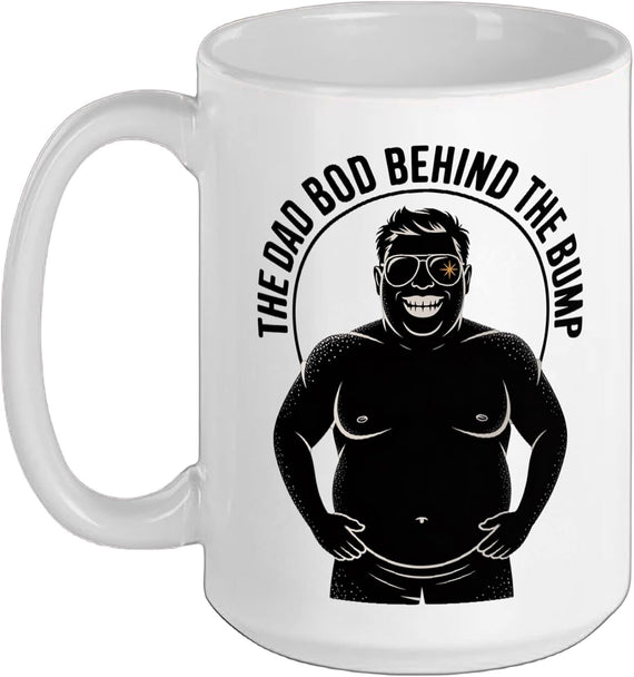 The Dad Bod Behind The Bump Funny Daddy Christmas Ceramic Mug