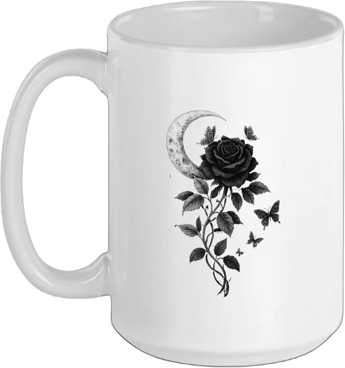 Black Rose Flower Botanist Garden Flower Black Rose Ceramic Mug