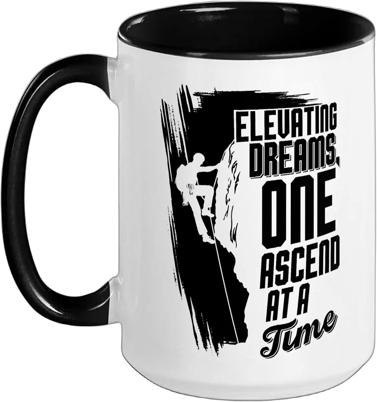 Rock Climber Elevating Dreams One Ascend At A Time Ceramic Mug