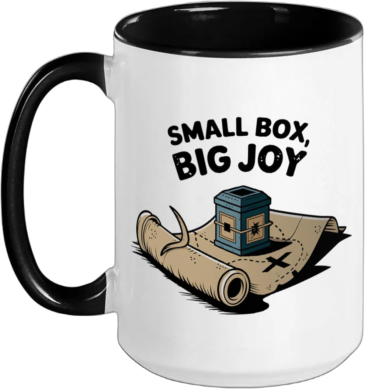 Geocache Hunting & Geocaching Small Box Big Joy Ceramic Mug