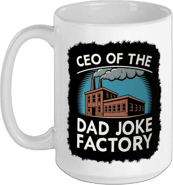 Funny Mens Joke Fathers Retro Ceo Of The Dad Joke Factory Ceramic Mug