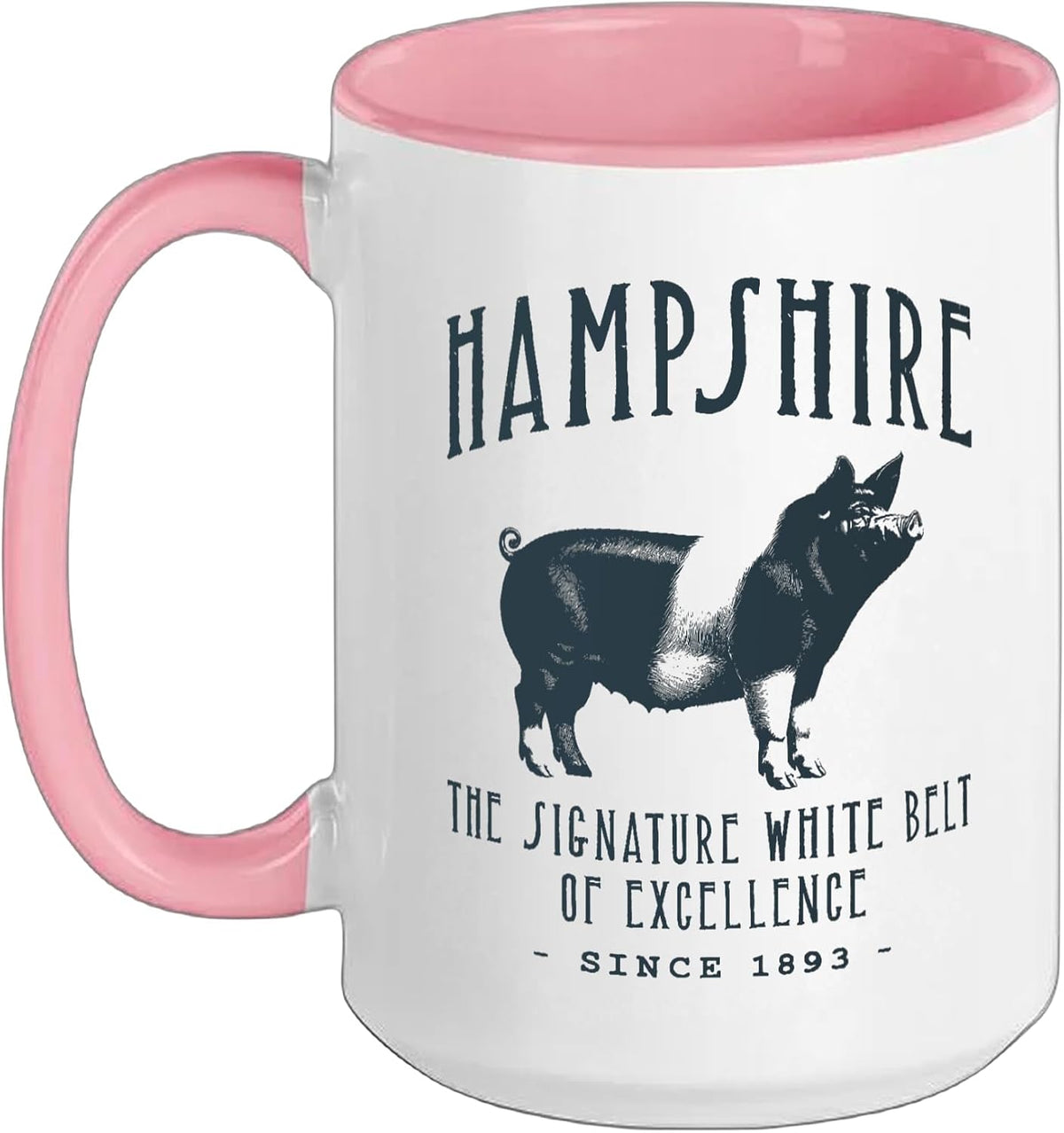 Hampshire Swine Breed Vintage Pig Design Ceramic Mug