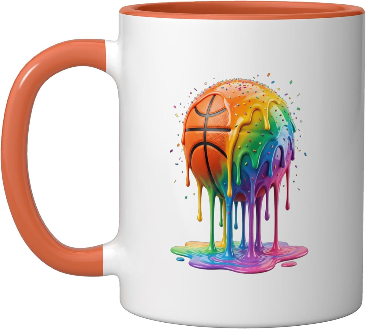 Basketball Drip Ice Cream Sprinkles Dripping Basketball Ceramic Mug