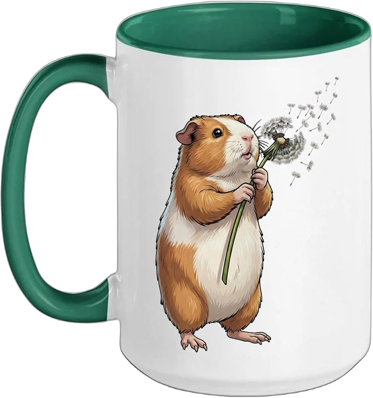 Guinea Pig Dandelion Art Animal Wildflower Ceramic Mug