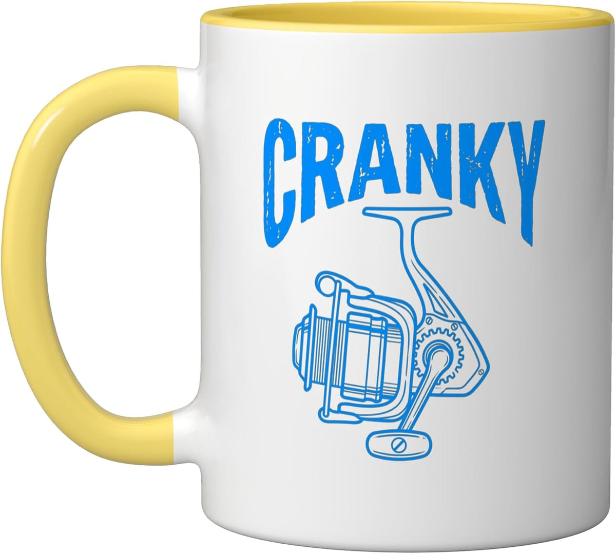 Cranky Fishing Reel Funny Crankbait Lure Ceramic Mug