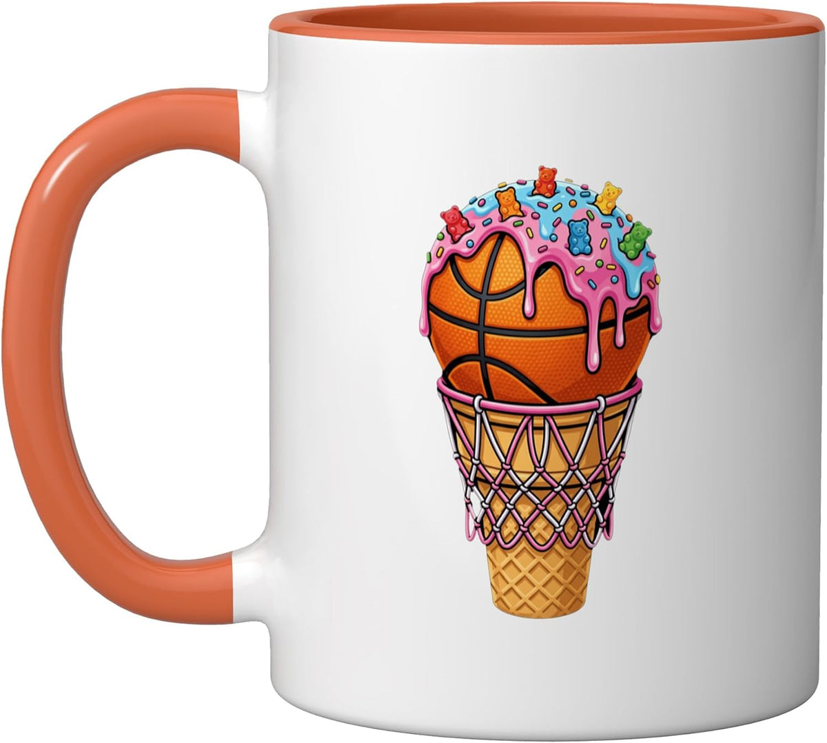 Basketball Drip Ice Cream Basketball Sport Lover Ceramic Mug