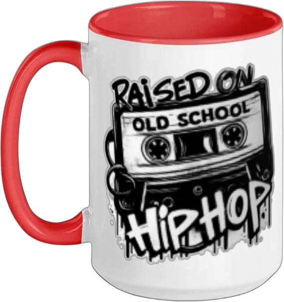 Raised On Old School Hip Hop 80s 90s Cassette Graffiti Ceramic Mug