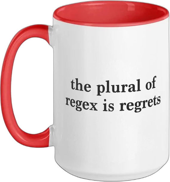 The Plural Of Regex Is Regrets Ceramic Mug