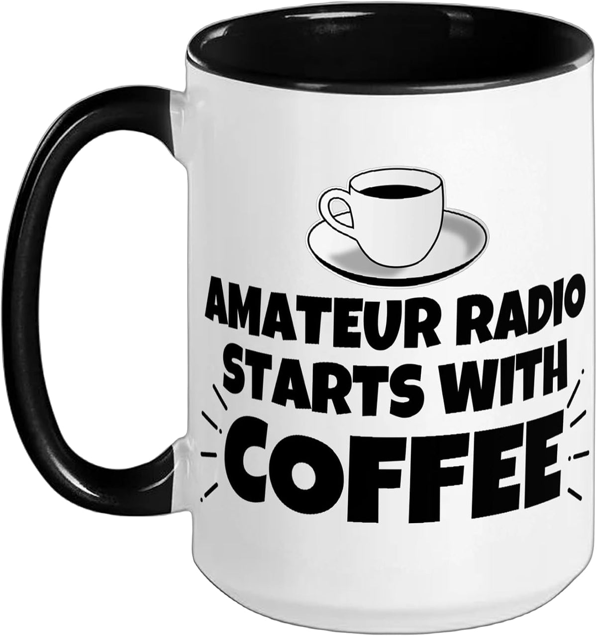 Amateur Radio Starts With Coffee Ceramic Mug