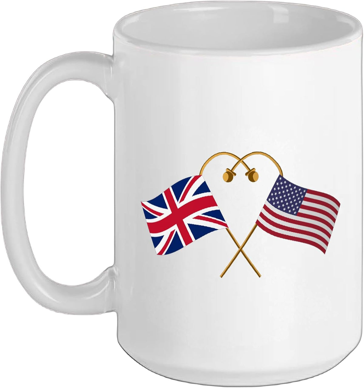 American Heritage Uk America British Flag American Flag Ceramic Mug
