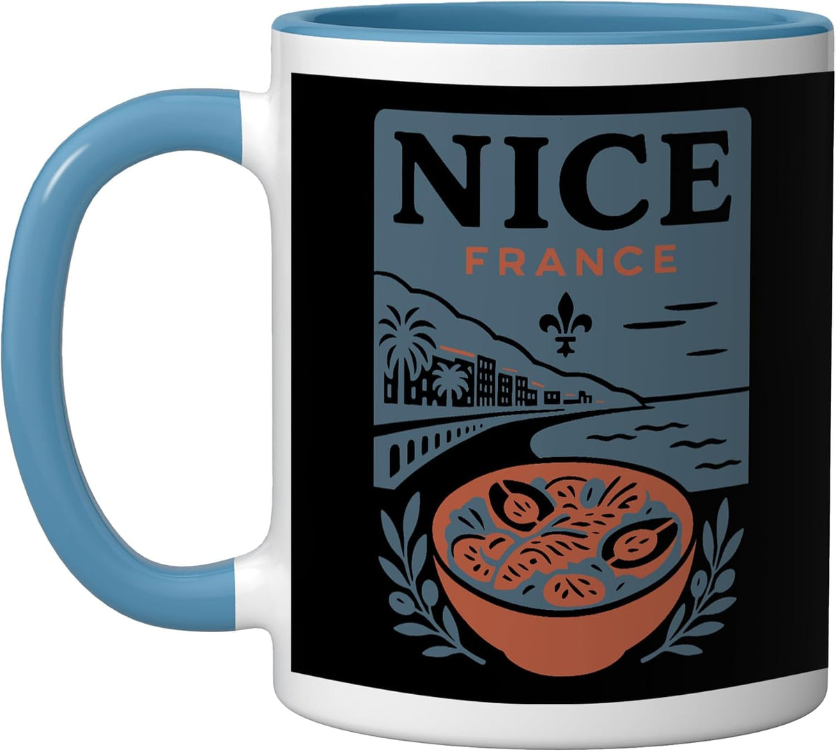 Nice France Souvenir French Food And Design Ceramic Mug