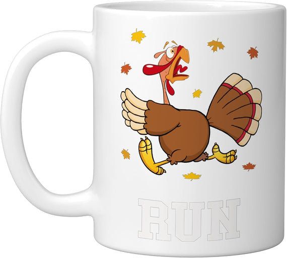 Funny Turkey Running Thanksgiving Turkey Run It's Turkey Day Mug