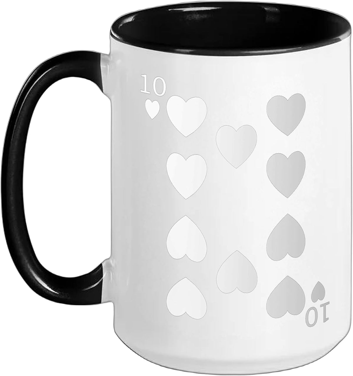 Ten (10) Of Hearts Poker Card Playing Card Blackjack Card Ceramic Mug