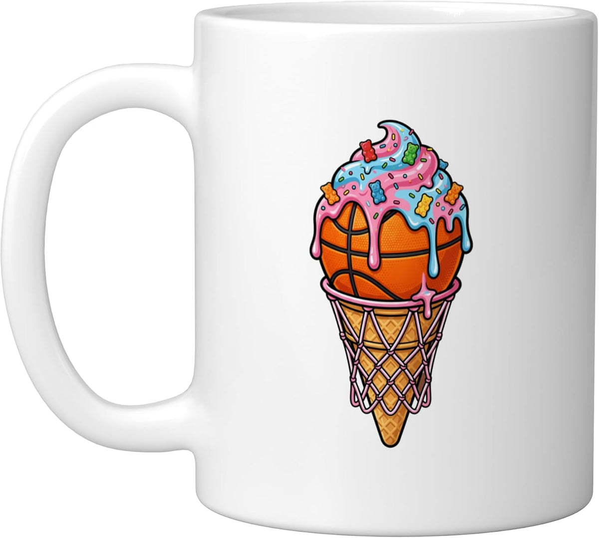 Basketball Drip Ice Cream Basketball Sport Lover Ceramic Mug