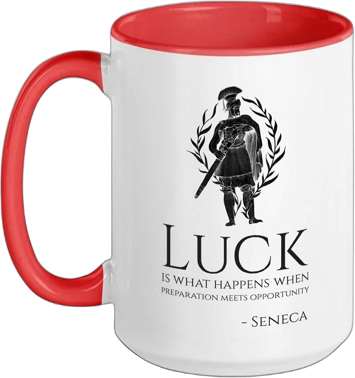 Motivational Seneca On Luck Ancient Roman Philosophy Ceramic Mug