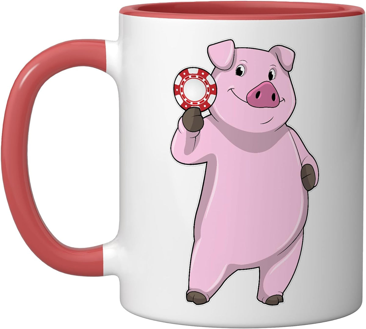 Pig Poker Chips Card Game Ceramic Mug