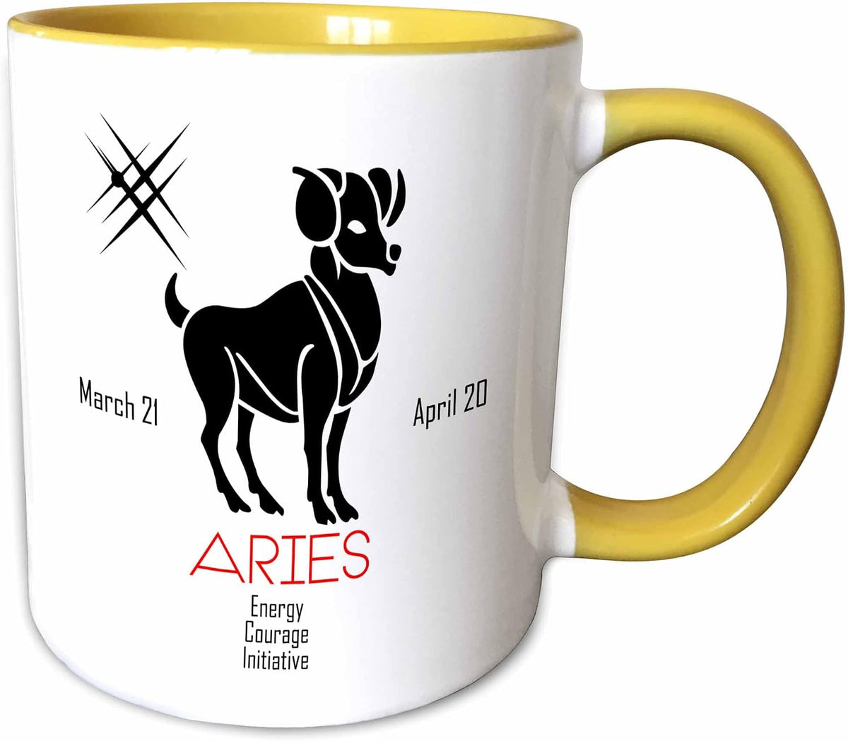 Zodiac Symbol Aries On White Background Ceramic Mug