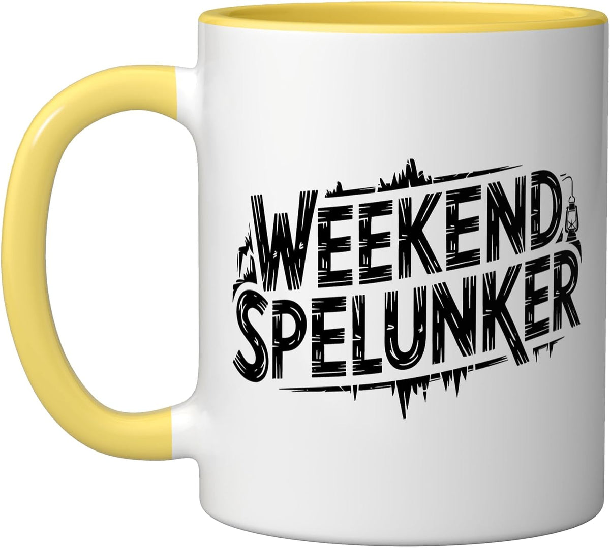 Weekend Spelunker Cave Grunge Text Ceramic Mug